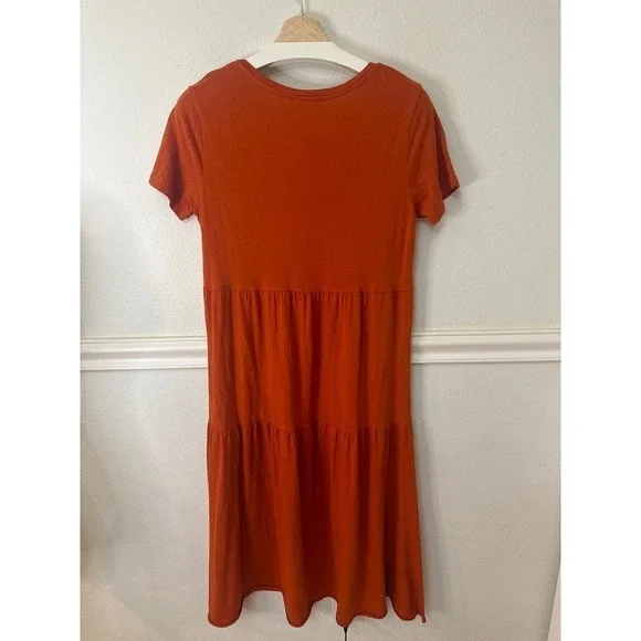 Zara Tiered Maxi Dress, Dark Orange, womens medium - Picture 5 of 8